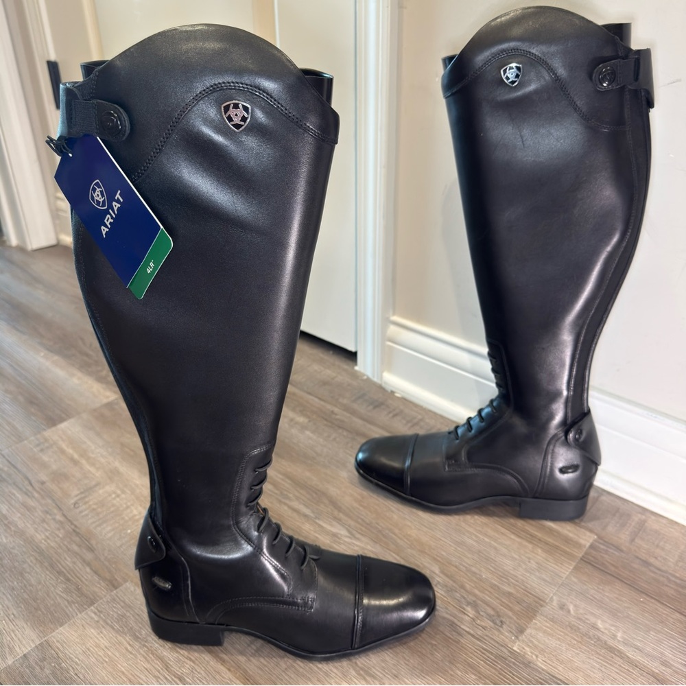 Ariat Palisade Field Tall Riding Black Leather Boots - Picture 4 of 16